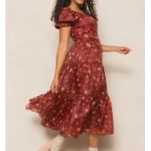 Ivy City Co Ever After Floral Red Dress